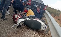 Motosiklet sürücüsü kaza can verdi