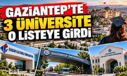 Gaziantep'te 3 Üniversite o listeye girdi