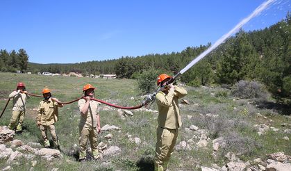 Orman müdürlüğünden yangın tatbikatı