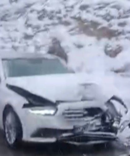 Otoyolda kar kazası