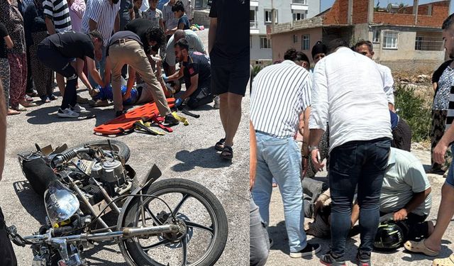 Motosiklet ile otomobil çarpıştı