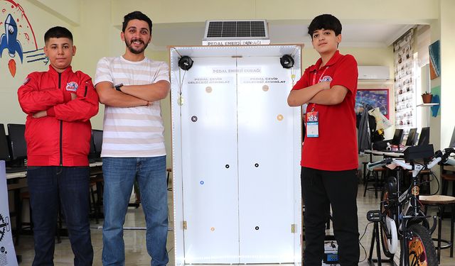 Pedal çevirerek elektrik ürettiler