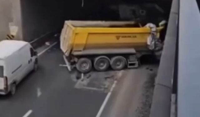 Kontrolden çıkıp, alt geçide çarptı