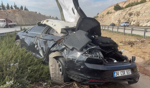 Kontrolden çıkıp, refüje uçtu