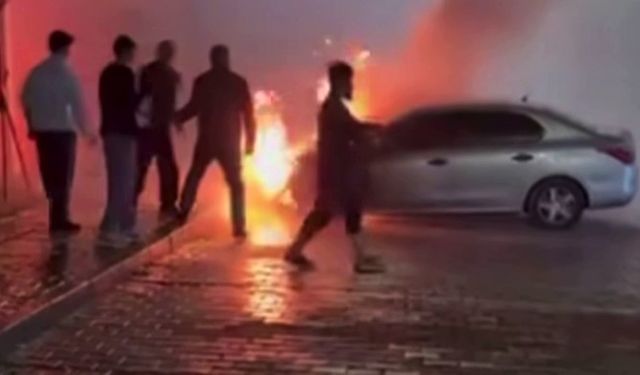 Park halindeyken yandı