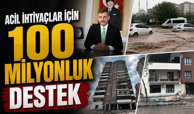 Acil ihtiyaçlar için 100 milyonluk destek