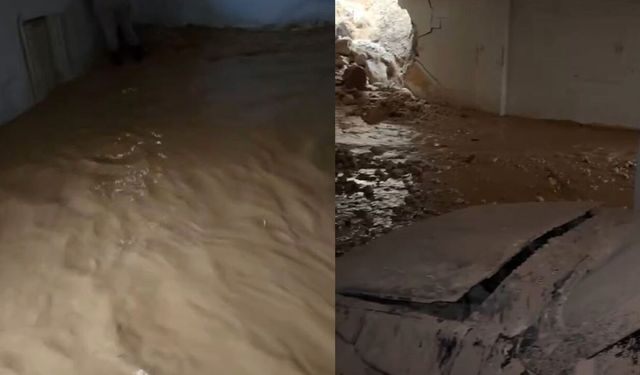 Bina otoparkları çamurla doldu