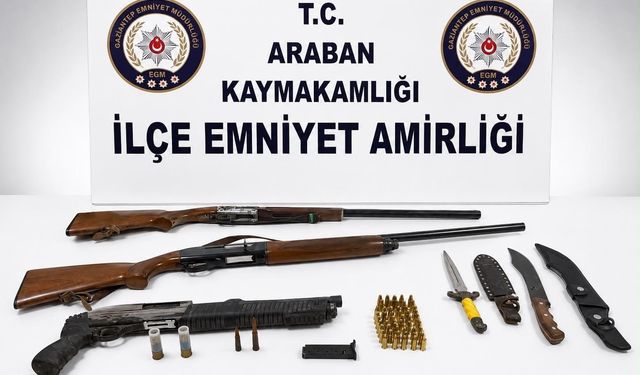 Araban’da ruhsatsız tüfek ele geçirildi