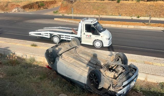 Kontrolden çıkıp, uçarak ters döndü