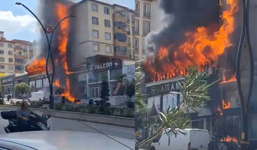 Dumanı her yeri sardı : Apartman yangını korkurttu