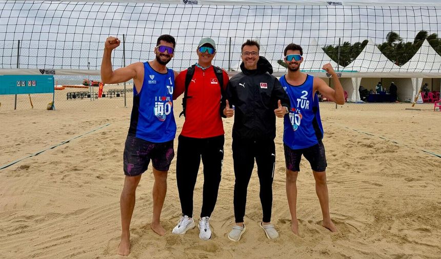 Plaj voleybolunda çeyrek finale yükseldiler