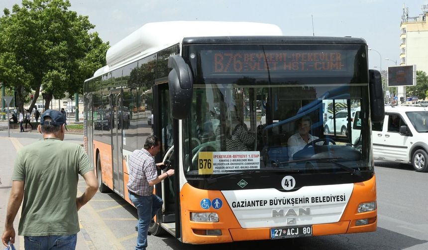Gaziantep'te toplu taşıma ücretsiz